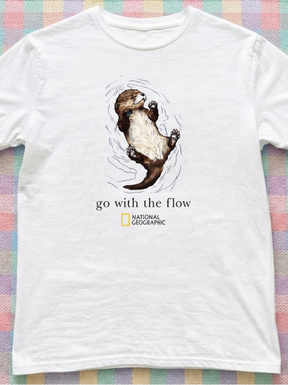 National Geographic Otter Water Swirl Quote T-Shirt